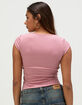 HEART & HIPS Womens Square Neck Cap Sleeve Top image number 4