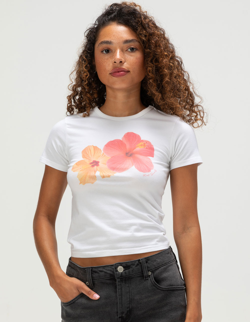 RIOT SOCIETY Hibiscus Womens Baby Tee image number 0