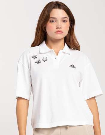 ADIDAS Scribble Embroidery Womens Polo Shirt Alternative Image