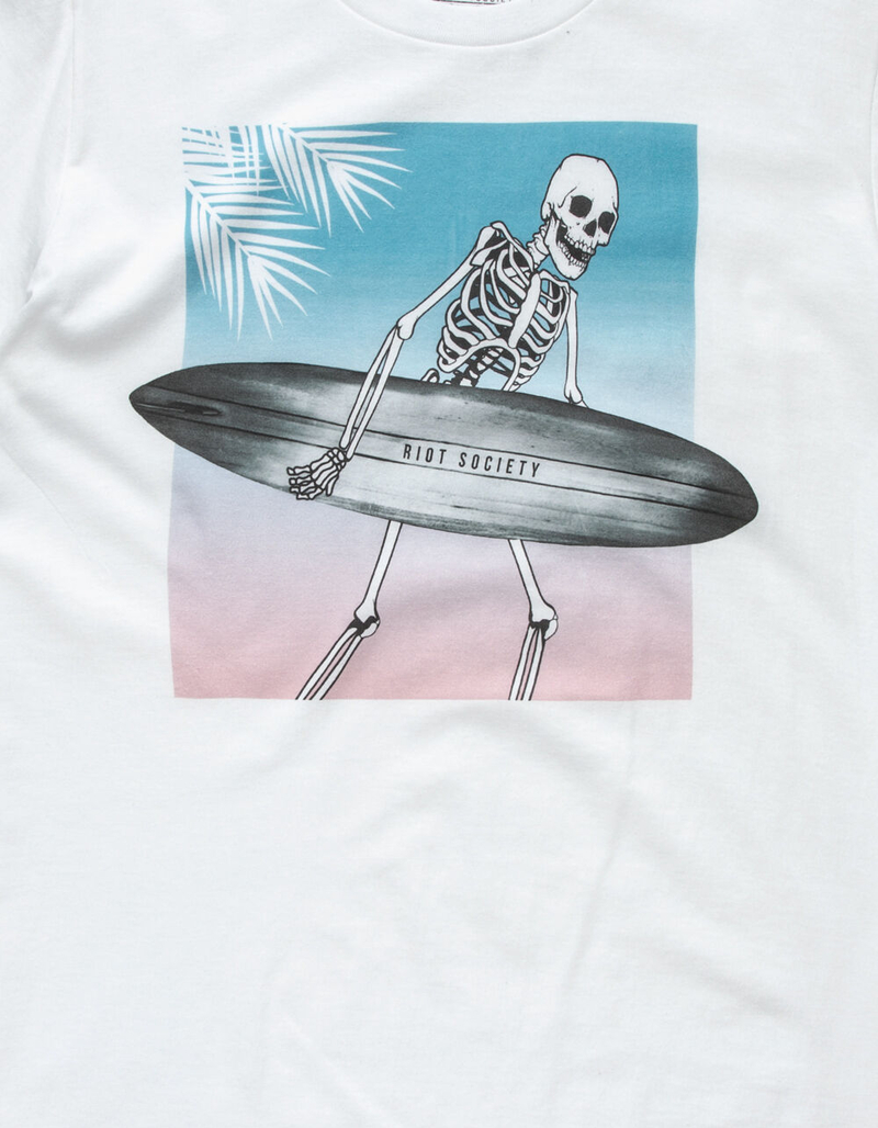 RIOT SOCIETY Skeleton Surf Mens T-Shirt image number 1