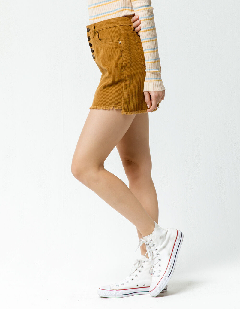 INDIGO REIN Half Button Front Corduroy Mini Skirt image number 2