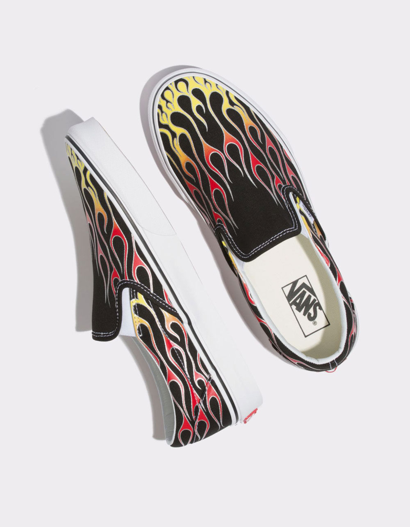 VANS Mash Up Flames Black & True White Slip-On Shoes image number 2