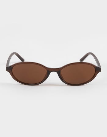 RSQ Slim Oval Plastic Sunglasses Alternative Image