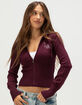 RSQ Womens LA Bow Fill Zip-Up Hooded Sweater image number 1