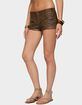 EDIKTED Grommet Faux Leather Micro Shorts image number 2