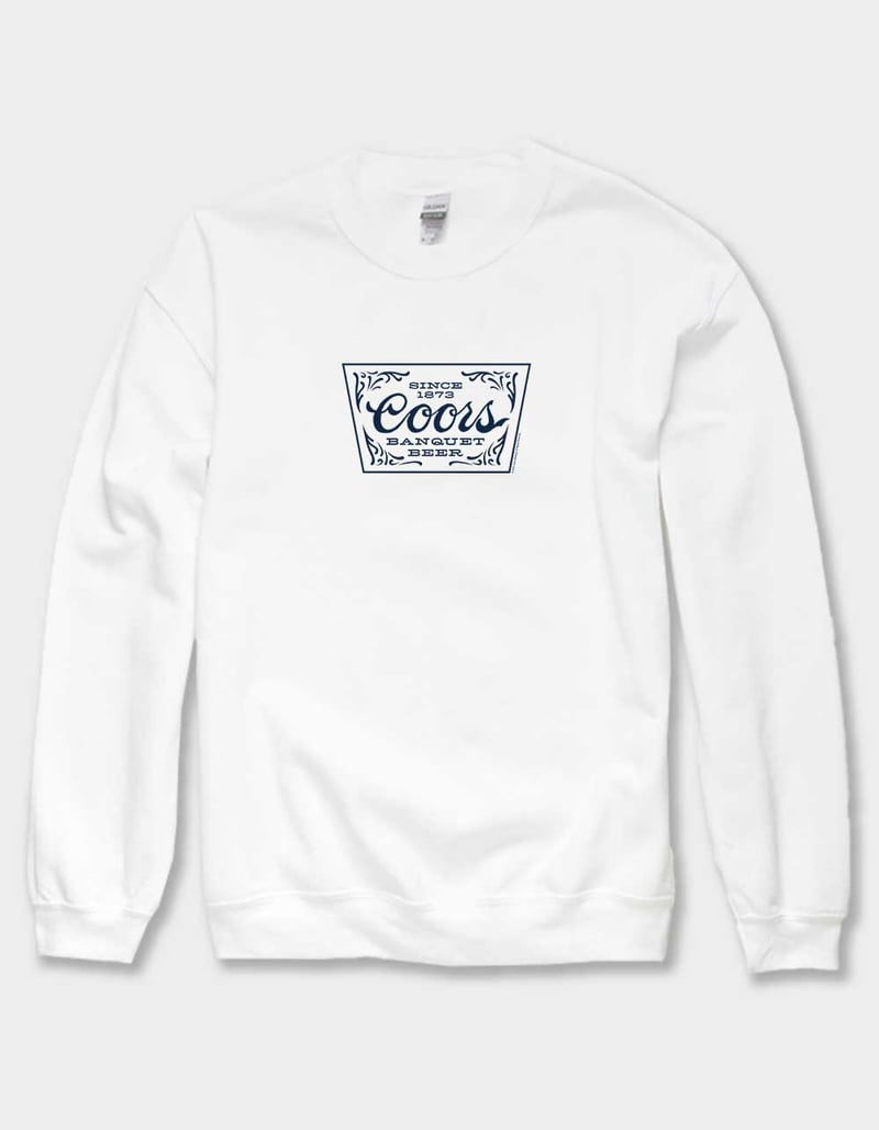 COORS Banquet Stamp Unisex Crewneck Sweatshirt WHITE Tillys