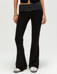 FULL TILT Womens Fold Over Waistband Flared Pants image number 3