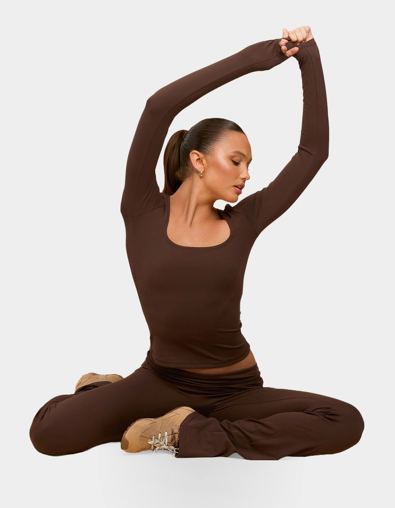 EDIKTED Oriane Foldover Flared Leggings image number 4