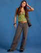 RSQ Womens Pinstripe Low Rise Original Baggy Jeans image number 1