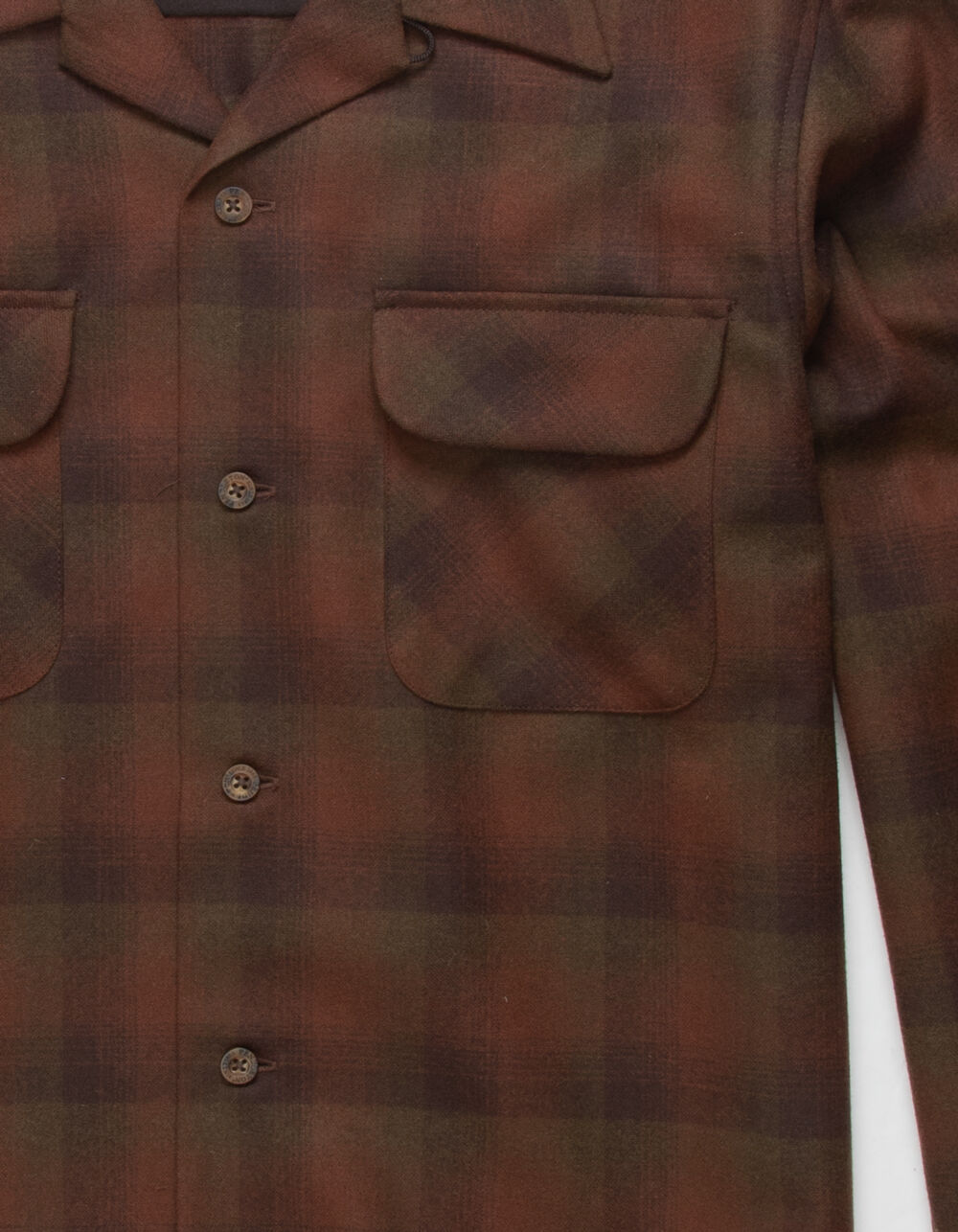 Chemise Pendleton Femme – Laine à Carreaux – Marron – Taille S – Vintage USA