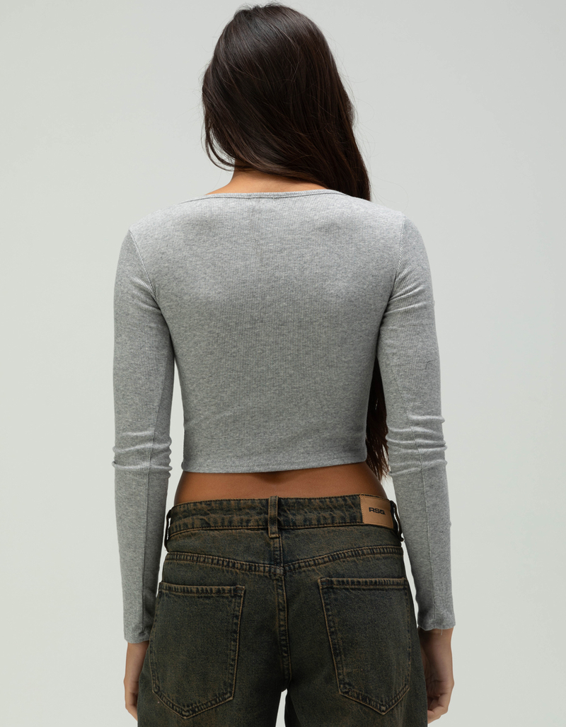 TILLYS Square Neck Womens Long Sleeve Tee image number 3
