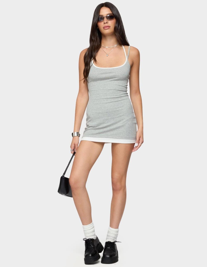 EDIKTED Contrast Layered Look Halter Mini Dress image number 4