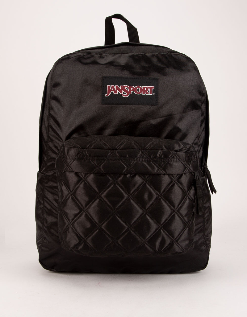 JANSPORT Super FX Black Satin Diamond Quilting Backpack image number 0