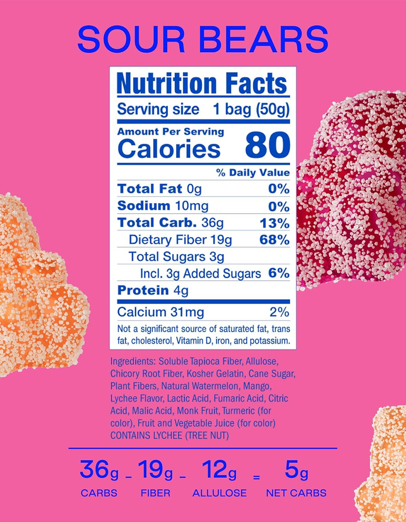 BEHAVE Sour Bears Gummy Candy image number 1