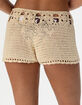 DAMSEL Crochet Womens Cover-Up Shorts image number 4