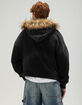RSQ Mens Faux Fur Trim Oversized Zip-Up Hoodie image number 3