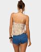 EDIKTED Paisley Asymmetric Ruched Wrap Top image number 3