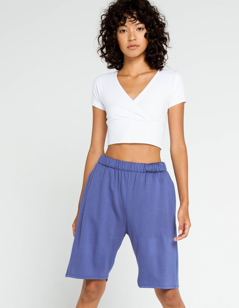 FULL TILT Womens Blue Sweat Shorts image number 0