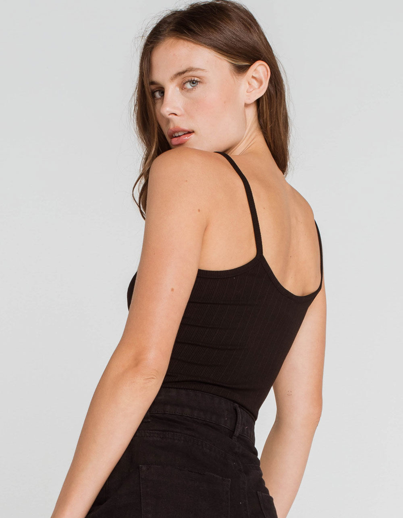 DESTINED Ribbed Womens Black Cami image number 2