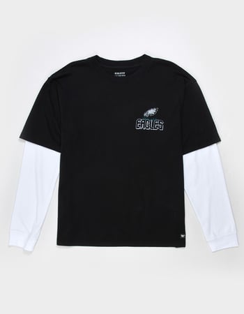 THE WILD COLLECTIVE Philadelphia Eagles Mens Long Sleeve Boxy 2fer Tee Alternative Image