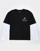 THE WILD COLLECTIVE Philadelphia Eagles Mens Long Sleeve Boxy 2fer Tee image number 2