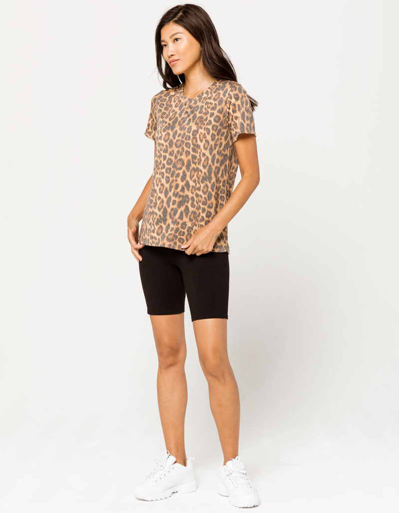 FULL TILT Leopard Womens Boyfriend Tee image number 3