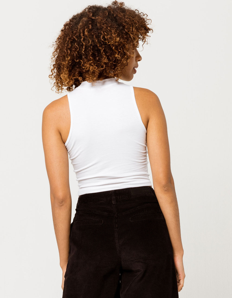 BOZZOLO Mock Neck White Womens Tank Top image number 2