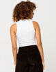 BOZZOLO Mock Neck White Womens Tank Top image number 3