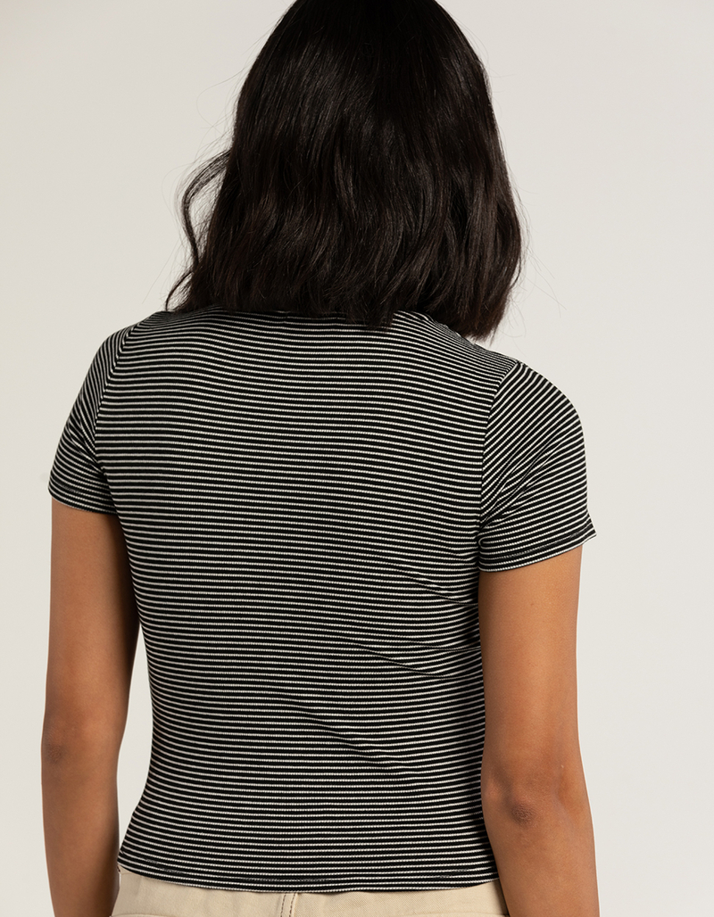 FULL TILT Womens Stripe Ringer Tee image number 2