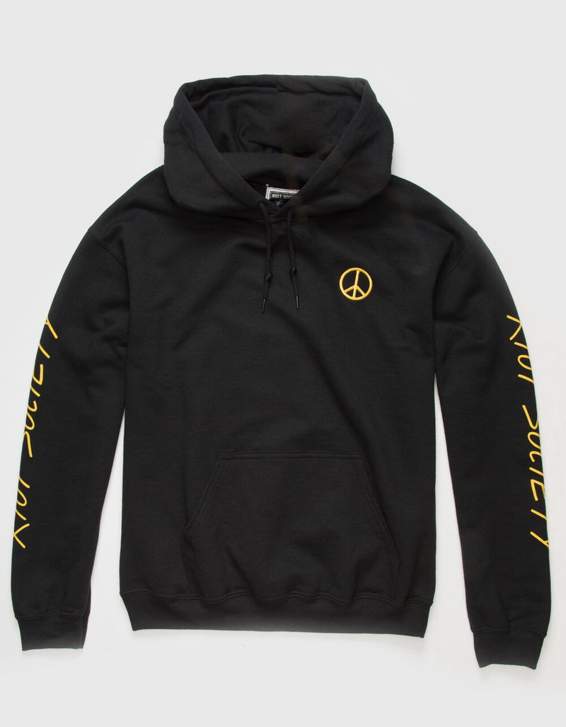 RIOT SOCIETY Peace Mens Black Hoodie image number 0