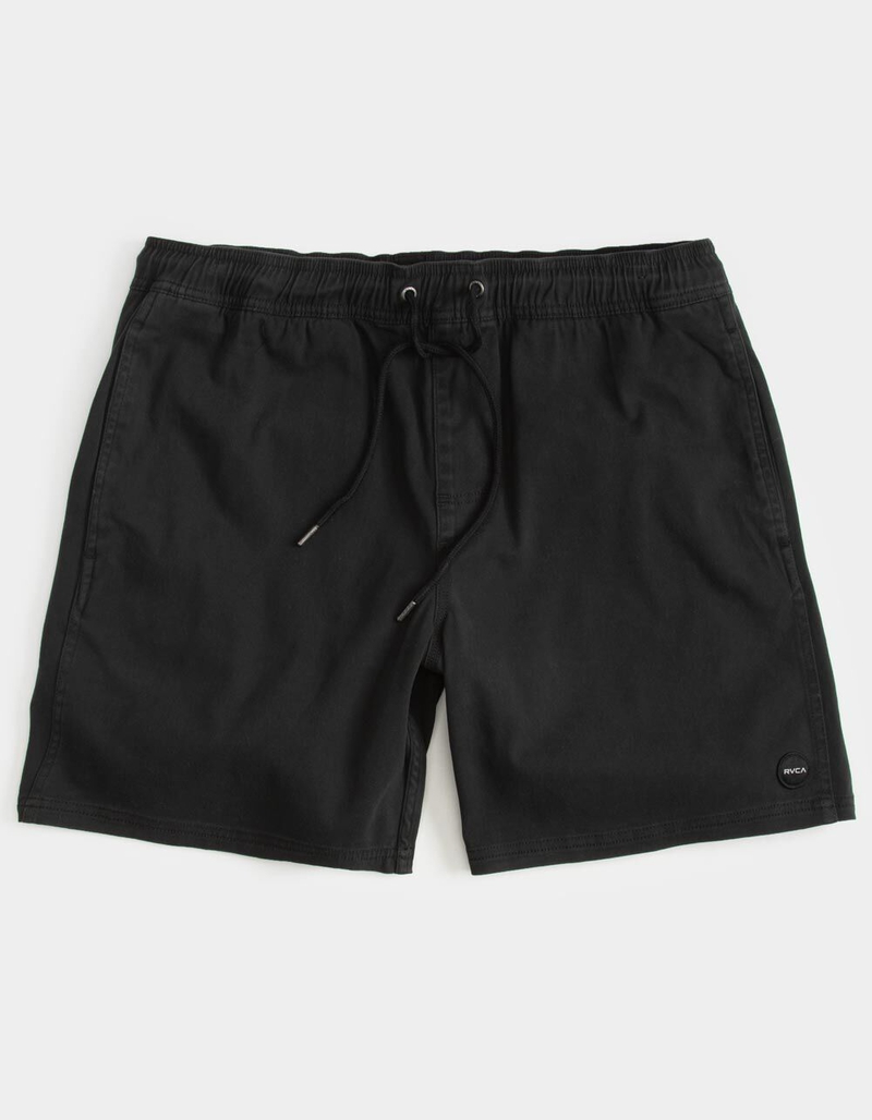 RVCA Escape Mens Black Elastic Waist Shorts image number 0