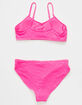 FULL TILT Textured Girls Hot Pink Bikini Set image number 2