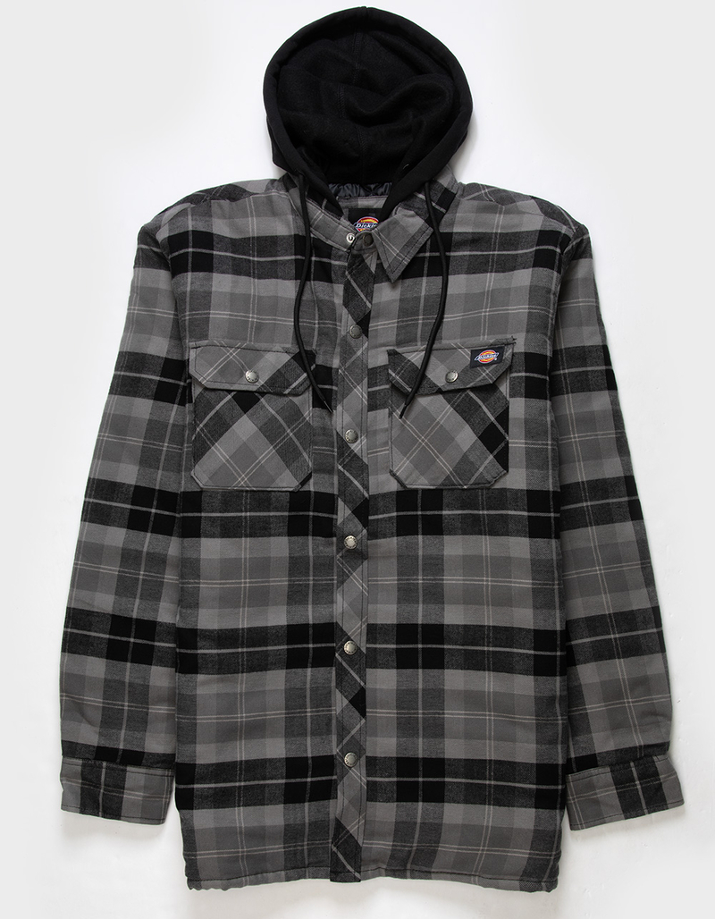 DICKIES Quilted Flannel Hooded Shirt Mens Jacket image number 0