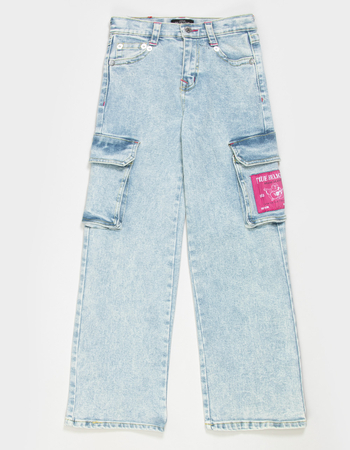 TRUE RELIGION Leila Girls High Rise Wide Leg Cargo Jeans Primary Image