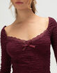 WEST OF MELROSE Womens Lace Trim Top image number 5