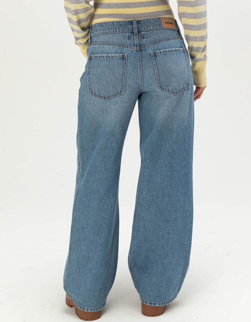 RSQ Womens Fold Over Waistband Baggy Jeans image number 3