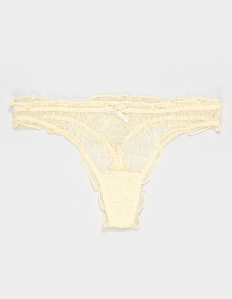 FULL TILT Mesh Dot Gingham Bow Thong image number 0