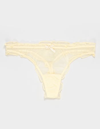 FULL TILT Mesh Dot Gingham Bow Thong Primary Image