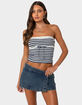 EDIKTED Striped Eyelet Trim Tube Top image number 1
