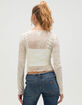 WEST OF MELROSE Womens Flocked Paisley Long Sleeve Top image number 4