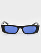RSQ Blue Lens Rectangle Sunglasses image number 2