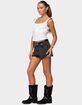 EDIKTED Fern Mid Rise Denim Shorts image number 4