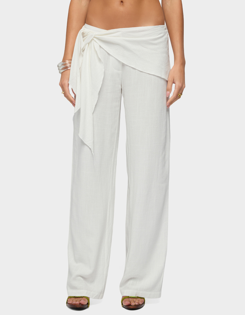 EDIKTED Suki Sarong Belt Linen Look Pants image number 0