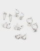 FULL TILT 6 Pack Cross/Lock/Star Hoop Earrings image number 1