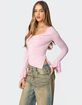 EDIKTED Rayna Cowl Neck Asymmetric Top image number 4