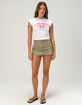 TRUE RELIGION Ruched Womens Cap Sleeve Baby Tee image number 2