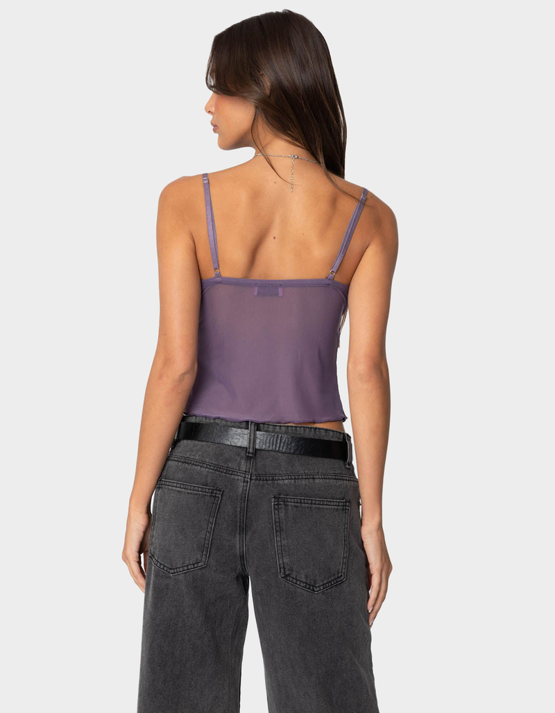 EDIKTED Serafina Sheer Mesh Tank Top image number 4