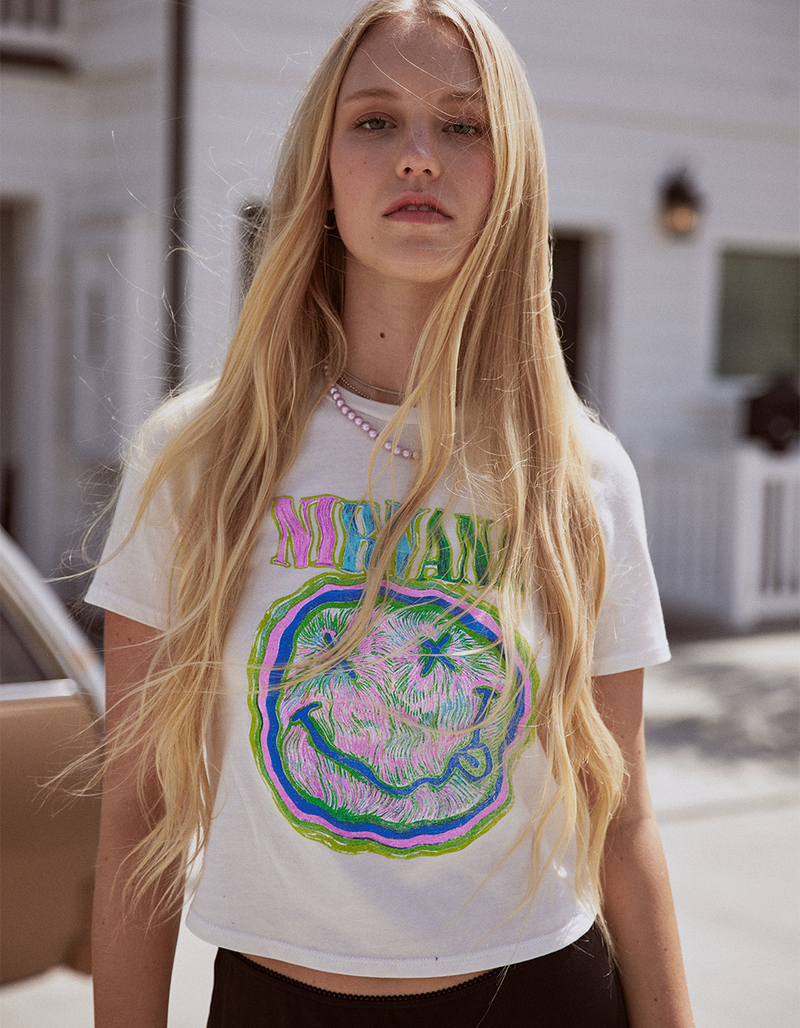 NIRVANA Womens Baby Tee image number 0