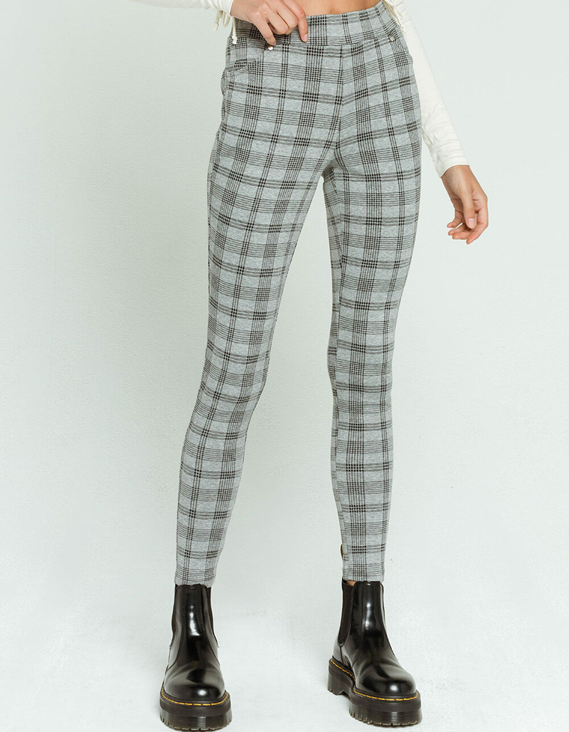 FULL TILT Plaid Ponte Womens Skinny Pants image number 1