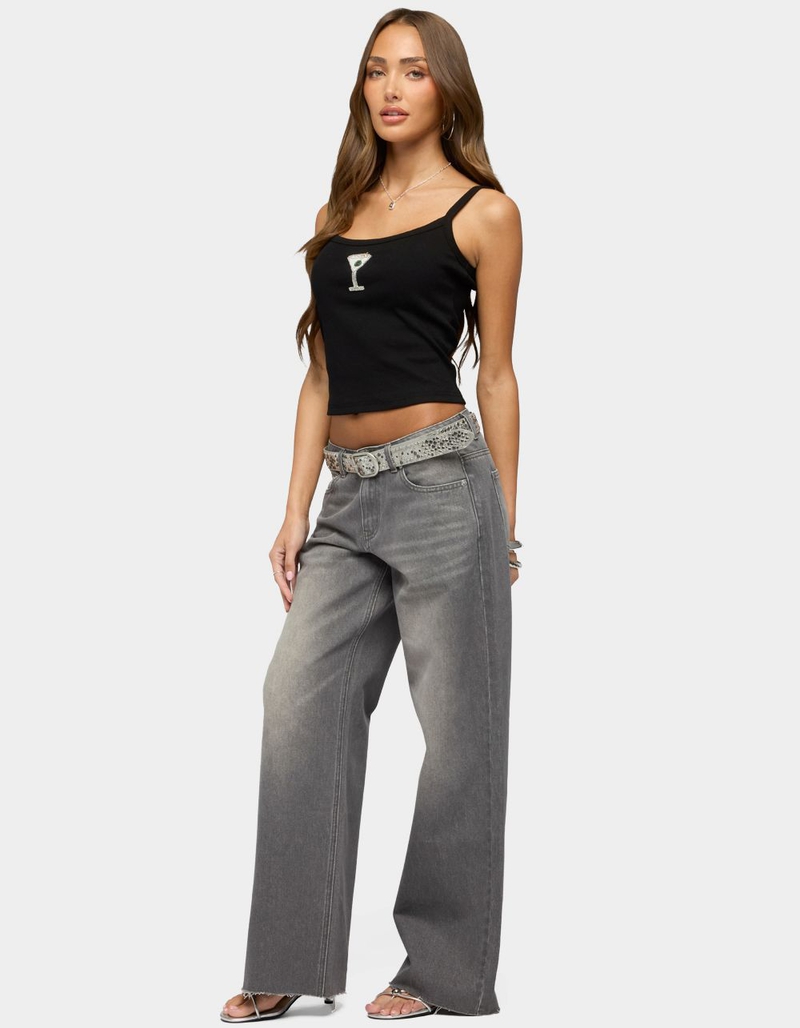 EDIKTED Raelynn Washed Low Rise Baggy Jeans image number 3